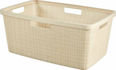 Shportë rrobash Curver Jute, 46L, plastike, bezhë