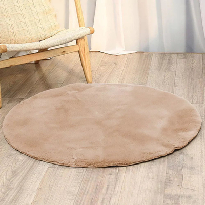 Округол килим Round Carpet Rabbit Silky Fur 90, 90cm, полиестер, топла беж