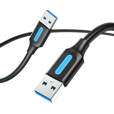 Kabllo USB Vention USB 3.0, USB A mashkull në USB A mashkull, 0.5 m, i zi