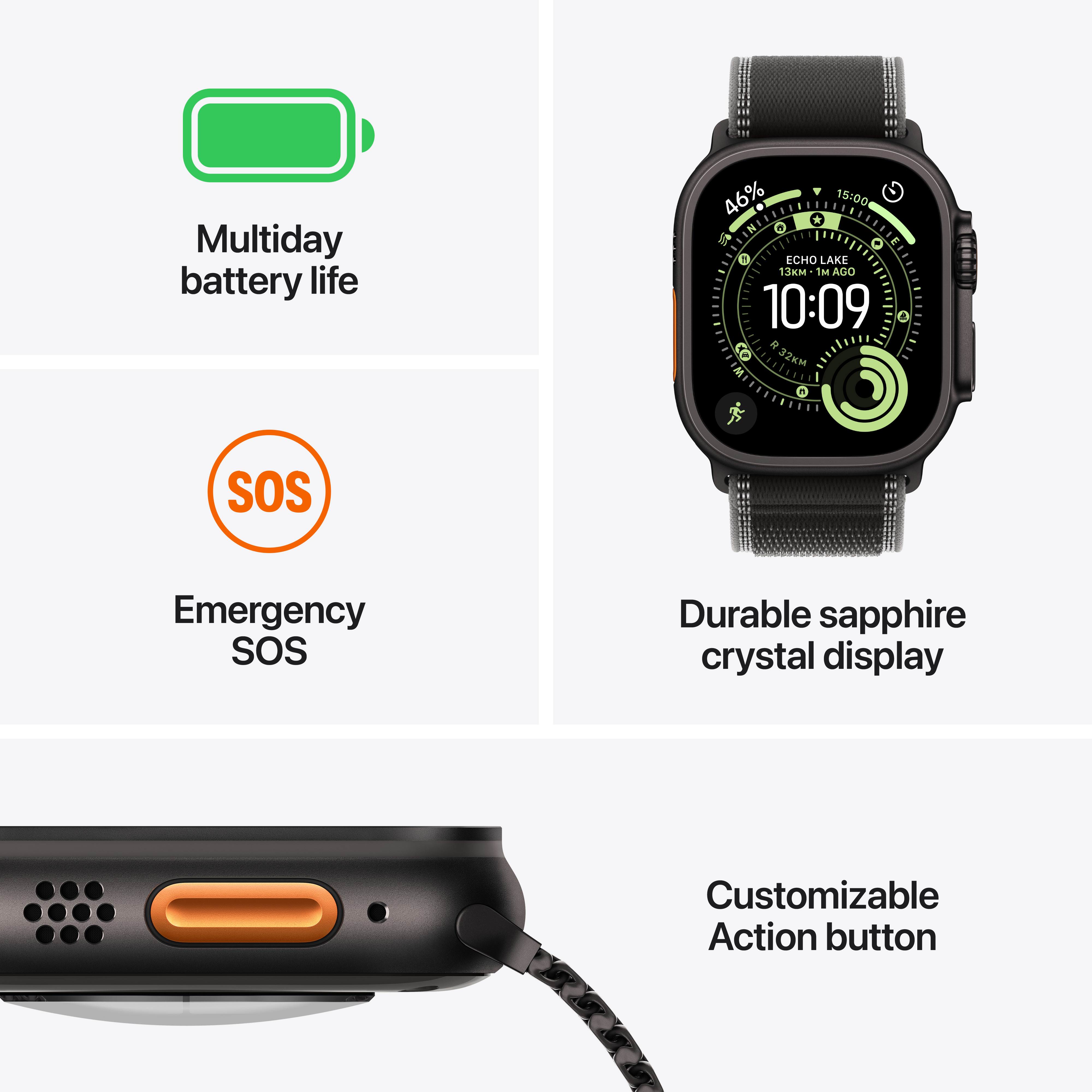 Apple Watch Ultra 3 Cellular 49mm Natural Titanium Case with Natural Titanium Milanese Loop, Medium 3