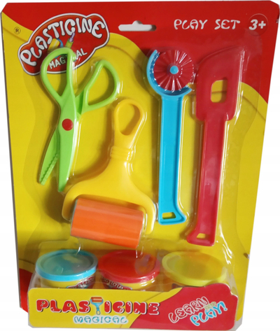 Set plasteline Plasticine Magical Play Set, me vegla për forma dhe prerje, shumëngjyrësh