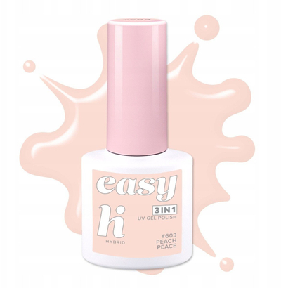Llak xheli Hi Hybrid Easy 3in1 603 Peach Peace, 3 në 1, pjeshkë e butë