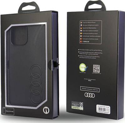 Futë mbrojtëse Audi prej lëkure sintetike për iPhone 13 Pro Max 6.7", hardcase, e zezë