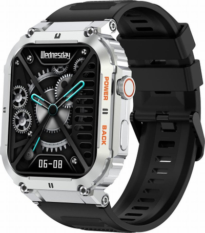 Smartwatch Gravity GT6-5, ekran 1.96", Bluetooth, ngjyrë argjend