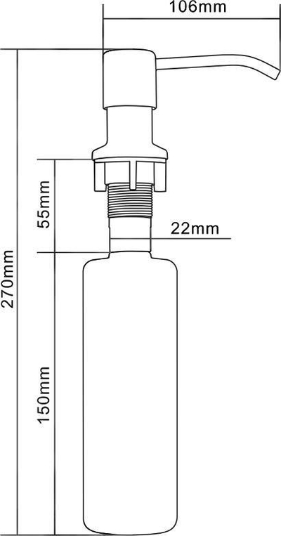 Dispenser lavamani Mexen, 320ml, çelik inox, i zi mat