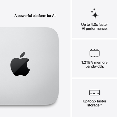 Apple Mac Studio, M5 Ultra 30‑core, 96GB, 1TB, 64‑core GPU, Silver