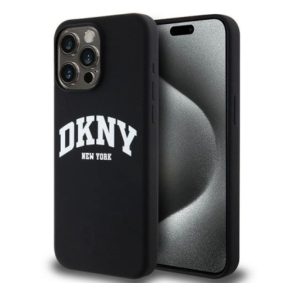 Mbulesë telefoni DKNY Liquid Silicone për iPhone 13 Pro Max, MagSafe, e zezë