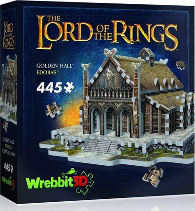 Puzzle 3D Wrebbit The Lord of the Rings Golden Hall Edoras, 445 pjesë, shumëngjyrësh