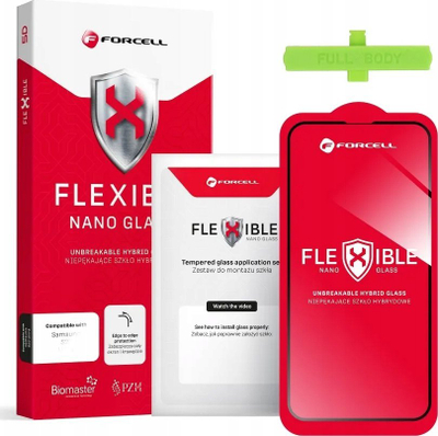 Xham mbrojtës Forcell Flexible 5D Hybrid, për iPhone 13 13 Pro 14, i zi