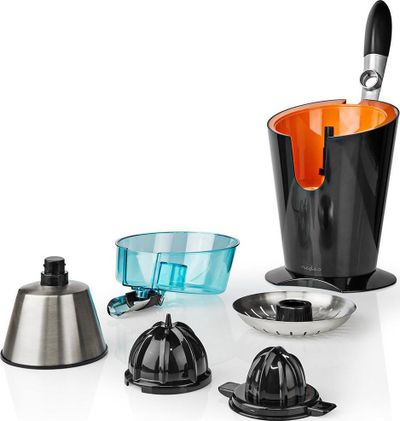 Цедалка за агруми Nedis Citrus Juicer Press, 160W, инокс млазник со заштита од капење, црна