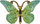 Dekorime vetëngjitëse Titanum Butterflies, plastikë, set 4 copë, jeshile me ari
