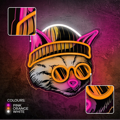 Dritë muri LED Neon ART CAT DREAMER 14-433, USB 5V, shumëngjyrëshe