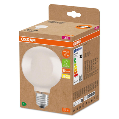 Llambë LED OSRAM Globe E27 G95, 3.8W 806lm 3000K, xham matt