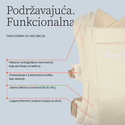 Mbajtëse bebe Ergobaby Embrace, ergonomike, për të porsalindur, e zezë