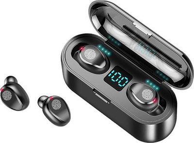 Kufje Bluetooth TWS BT, Bluetooth 5.1, kuti karikimi me ekran LCD, të zeza