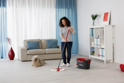 Set mop Vileda Turbo 151153 me kovë, sistem rrotullimi, bisht teleskopik