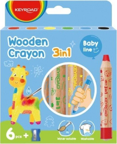Ngjyrosa dylli Keyroad Colorix Jumbo 3in1, set 6 ngjyra, i shumëngjyrshëm