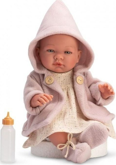 Kukull bebe Asi Maria, 43cm, pallto rozë