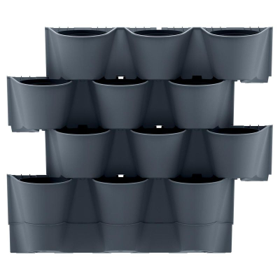 Kopsht vertikal muri Prosperplast CASCADE WALL, me sistem ujitje, plastik, antracit
