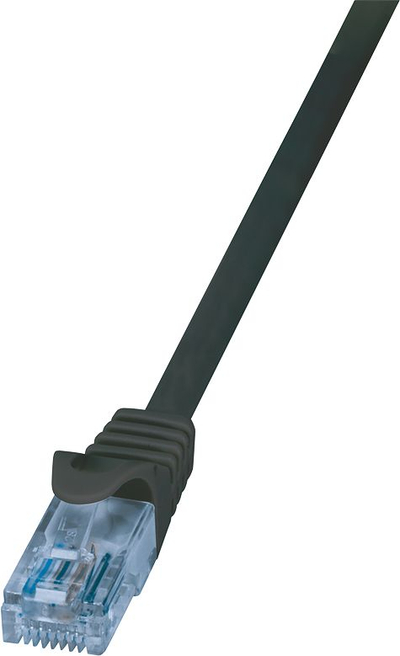Kabllo rrjeti LogiLink RJ-45/RJ-45, cat.6A, U/UTP, 7.5m, e zezë
