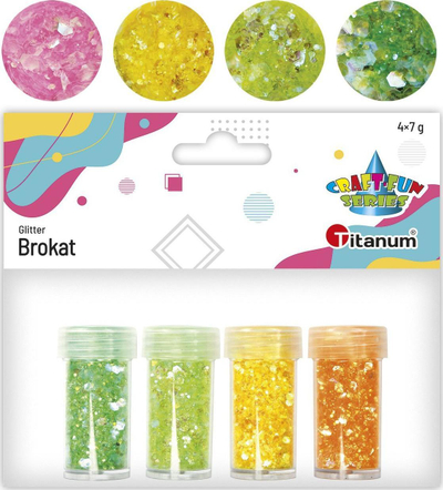 Set brokatësh Titanium Craft Fun Series, 4x7g, 4 ngjyra, shumëngjyrësh
