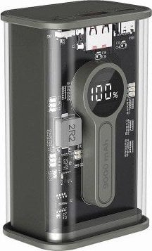 Powerbank Gembird Transparent, 9000mAh, 2x USB, i zi