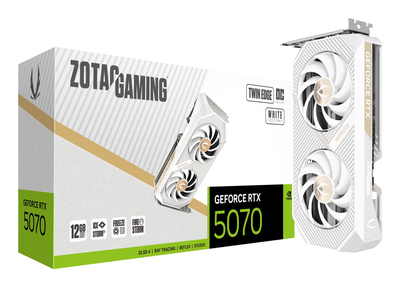 Kartë grafike Zotac GeForce RTX 5070 Twin Edge OC, 12GB GDDR7, 8K, e bardhë