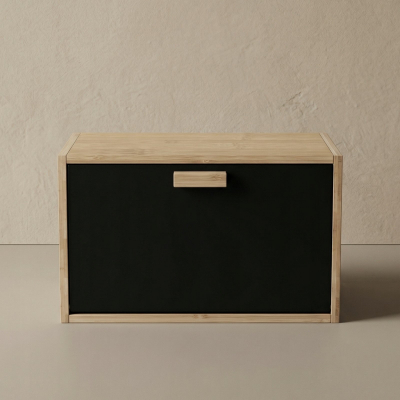 Kuti buke Aromelio Tableau, bambu natyrale, me sirtar, panel i zi