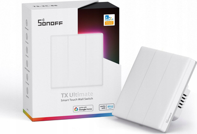 Çelës muri smart Sonoff TX Ultimate T5 3C 86, WiFi, 3 kanale, i bardhë