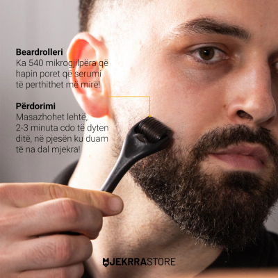 Set për mjekërr Mjekrra Store Serum Minoxidil 5%, 30ml + roller