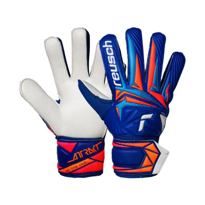 Ракавици за голман за деца Reusch Attrakt Solid, цврст фат, затворање со лента, сина
