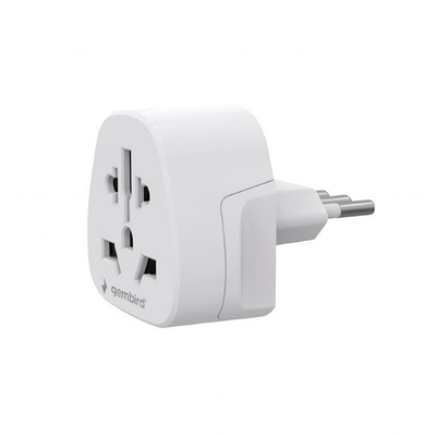 Adapter udhëtimi Gembird World to Italy, prizë 3 pina, 100 250V, i bardhë