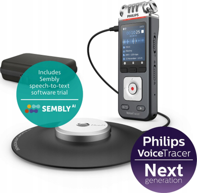 Дигитален снимач Philips DVT8115, 8GB, микрофон 360°, црн