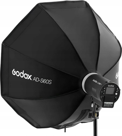 Softbox parabolik Godox AD-S60S, 60 cm, me grilë honeycomb, i zi