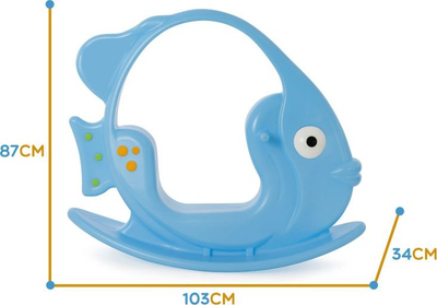 Karrige lëkundëse për kalamaj WOOPIE Fish, plastikë, 64cm, blu