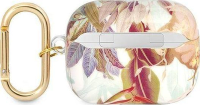 Mbulesë mbrojtëse për AirPods Pro Guess Flower Strap Collection, poliuretani, me rrip, vjollcë