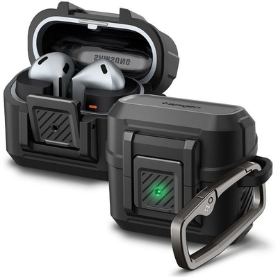 Mbulesë Spigen Lock Fit për Samsung Galaxy Buds3 Pro Galaxy Buds 3 2024, kapak mbrojtës me mbyllje të sigurt, matte, i zi