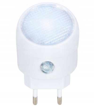 Dritë nate LED me sensor muzgu, 1W, ndezje automatike, e bardhë
