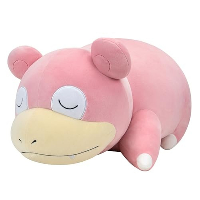 Lodër pelush Pokemon Slowpoke duke fjetur, 18", 46 cm, rozë