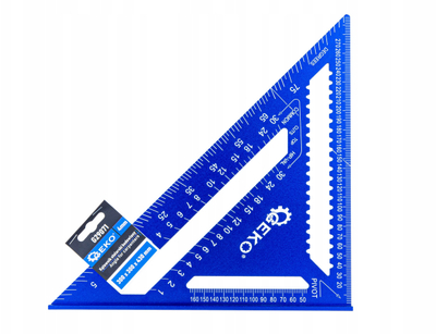 Shabllon trekëndësh marangozësh Geko G29071, 300 x 300 x 430 mm, metal 4 mm, blu