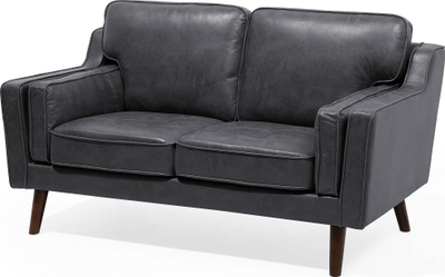 Divan dyshe Beliani Lokka, lëkurë sintetike, stil mid century, gri