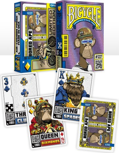 Letra loje Bicycle Bored Ape Collector's Deck, edicion koleksionist, dizajn me ilustrime, shumngjyrëshe
