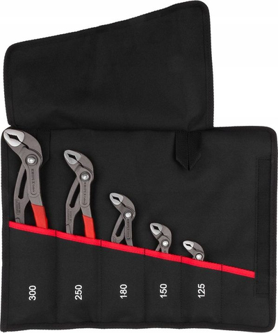 Set kapësa tubash Knipex Cobra 00 19 55 S5, 5 copë, 125-300mm, me çantë beze