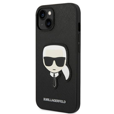 Mbulesë telefoni Karl Lagerfeld PU Saffiano Karl Head për iPhone 14, e zezë