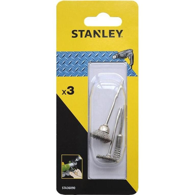 Set furçash teli për stërvitje Stanley STA36090-XJ, 3 copë, për metal, ngjyrë argjendtë