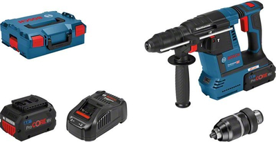 Çekiç rrotullues me bateri Bosch GBH 18V-26 F, 18V, 2x8.0Ah, blu e zezë