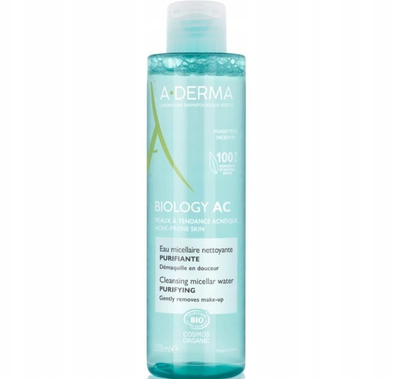 Ujë micelar A-Derma Biology AC, pastrues fytyre, për lëkurë akneike, 200ml