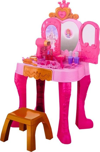 Tavolinë grimi lodër LEAN Toys Dream Make Up Fantasy Time, me sensor gjesti, rozë