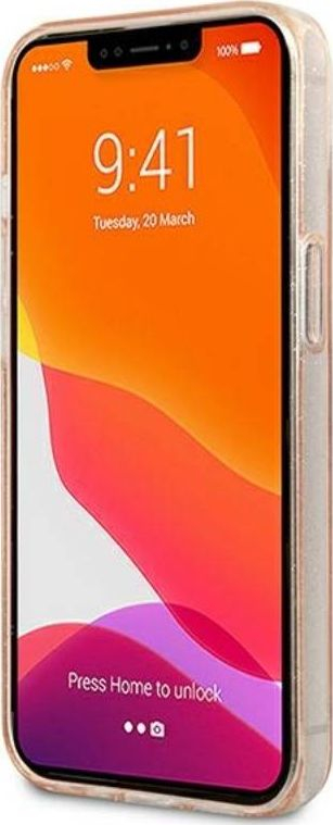 Mbrojtëse telefoni Guess 4G Glitter, TPU, për iPhone 13 Mini, ngjyrë ari