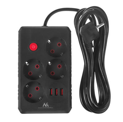 Shirit elektrik Maclean MC-?, 4 dalje rryme, 3 porta USB, i bardhë